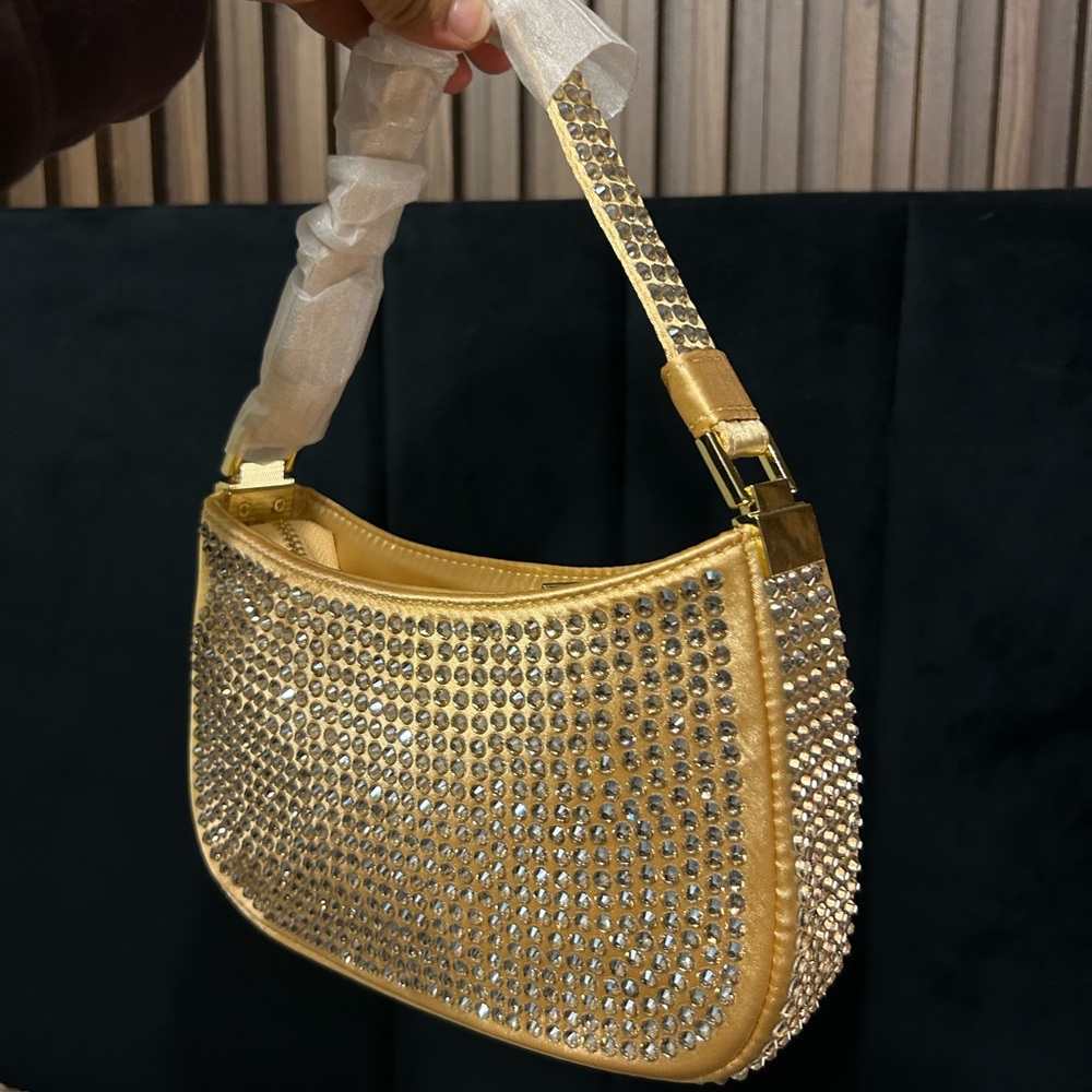 NEW Sparkly Gold Rhinestone Bag